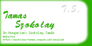 tamas szokolay business card